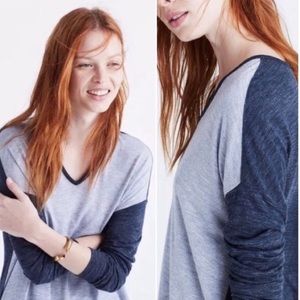 Madewell Anthem blue colorblock long sleeve tee